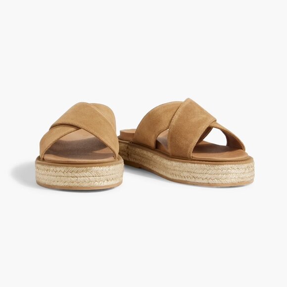 NWOT Iris & Ink Suede Espadrille Sandals - Picture 1 of 7